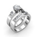 2.35CT Round and Princess Cut Diamond Bridal Set 