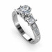 1.25CT Princess and Round Cut Diamonds Engagement Ring