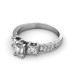 1.05CT Emerald and Round Cut Diamonds Engagement Ring