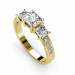 1.05CT Princess and Round Cut Diamonds Engagement Ring