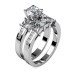 Stunning 2.30CT Princess Cut Diamond Bridal Set 