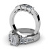 Stunning 2.30CT Emerald and Princess Cut Diamond Bridal Set 