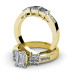 Stunning 2.30CT Emerald and Princess Cut Diamond Bridal Set 