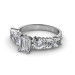 2.05CT Emerald and Round Cut Diamonds Engagement Ring