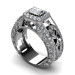 1.50CT emerald and round cut diamonds engagement ring