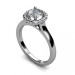 0.60CT cushion and round cut diamonds halo rings