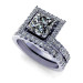 1.70CT princess and round cut diamonds bridal set