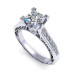 1.75CT princess and round cut diamonds engagement ring