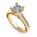 1.30CT princess and round cut diamonds engagement ring