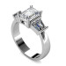 1.20CT emerald and taper cut diamonds engagement ring