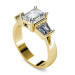 1.40CT emerald and taper cut diamonds engagement ring