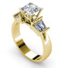 0.95CT princess and taper cut diamonds engagement ring
