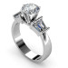 1.20CT round and taper cut diamonds engagement ring