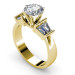 0.95CT round and taper cut diamonds engagement ring