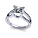 1.05CT princess and round cut diamonds engagement ring