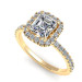 1.25CT asscher and round cut diamonds engagement ring