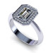 1.15CT emerald and round cut diamonds engagement ring