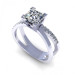 1.25CT princess and round cut diamonds engagement ring