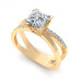 1.25CT princess and round cut diamonds engagement ring
