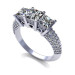 2.25CT princess and round cut diamonds three stone ring