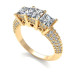 2.25CT princess and round cut diamonds three stone ring