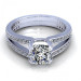 0.85CT cushion and round cut diamonds engagement ring