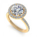 0.75CT round cut diamonds engagement ring