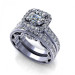 2.10CT round cut diamonds bridal set