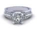 0.70CT princess and round cut diamonds engagement ring