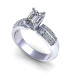 0.90CT emerald and round cut diamonds engagement ring