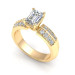 1.35CT emerald and round cut diamonds engagement ring