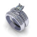 1.80CT emerald and round cut diamonds bridal set