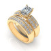 1.80CT emerald and round cut diamonds bridal set