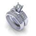 1.15CT princess and round cut diamonds bridal set