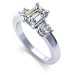 1.40CT emerald and round cut diamonds engagement ring