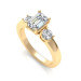 0.75CT emerald and round cut diamonds engagement ring