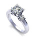 1.20CT princess and round cut diamonds engagement ring