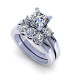 1.35CT princess and round cut diamonds bridal set