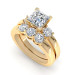 1.45CT princess and round cut diamonds bridal set