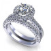 1.50CT round cut diamonds bridal set