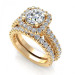 2.20CT round cut diamonds bridal set