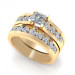 2.25CT princess and round cut diamonds bridal set