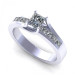 1.00CT princess cut diamonds engagement ring