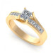 1.00CT princess cut diamonds engagement ring