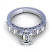 0.95CT emerald and round cut diamonds engagement ring