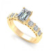 2.10CT emerald and round cut diamonds engagement ring