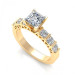 0.95CT princess and round cut diamonds engagement ring