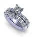 1.65CT princess and round cut diamonds bridal set