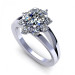 1.40CT oval and round cut diamonds engagement ring