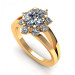 0.75CT oval and round cut diamonds engagement ring